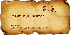 Petényi Hektor névjegykártya